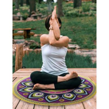 Imagem de Tapete Decorátivo Pvc Mandala Pavão - 1,20m - Dharma Yogui