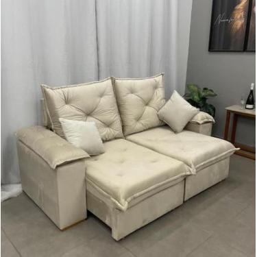 Imagem de Sofá Porto Madero 3 Lugares Retrátil e Reclinável 200cm Tecido Veludo 