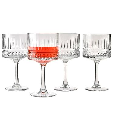 Imagem de Pasabahce Conjunto de 4 taças de cupê extra grande vintage premium - taça extra grande exclusiva de gin, margarita, vinho, coquetel, taças de champanhe - design de cristal - vidro de haste longa de