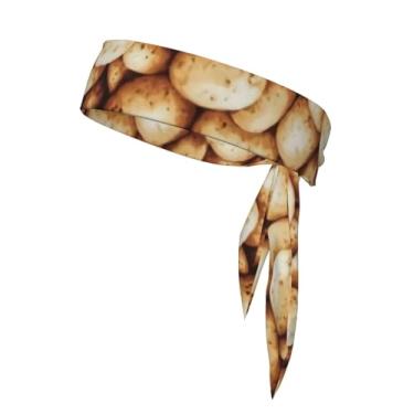 Imagem de YZDPLO Faixa de cabeça esportiva com laço de batata, faixa de suor para homens e mulheres, bandana elástica, ajustável, antiderrapante, absorção de umidade para corrida, futebol, ioga, treino, cabelo