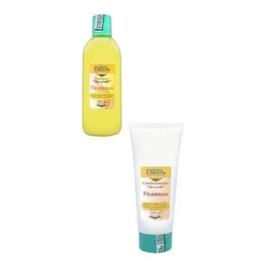 Imagem de Kit Shampoo E Condicionador Vitaminas + Loc. Anti Queda - Cantinho Da 