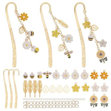 Imagem de FREEBLOSS Conjunto de 3 clipes de metal DIY para fazer marcadores, presente feminino, estilo abelha estilo abelha, kit de artesanato de metal para amantes de livros, presente de amigo, abelha,