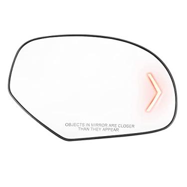 Imagem de X AUTOHAUX Retrovisor do carro do lado direito do passageiro espelho aquecido vidro substituição LED seta sinal de seta para GMC Sierra 1500 3500 HD para Escalade para Avalanche para Silverado para
