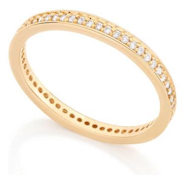 Imagem de Meia Aliança Cravejada Por 56 Zircônias De 511880 - Rommanel, Branco, 