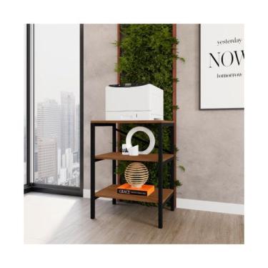 Imagem de Estante Baixa Multiuso 2 Prateleiras Aço Cozinha Escritório Multiuso -