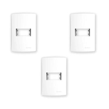 Imagem de 3 Placa 4X2 Para 1 Módulo C Suporte Branco Inova Pro Alumbra