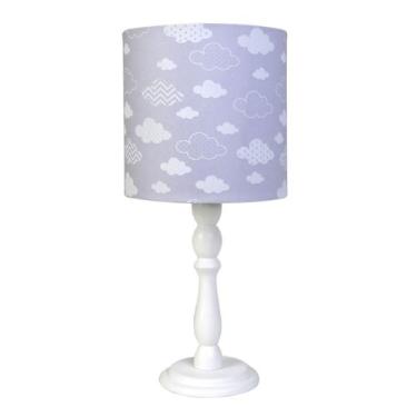 Imagem de Abajur Madeira Nuvem Cinza Quarto Bebê Infantil Menina Menino - Potinh