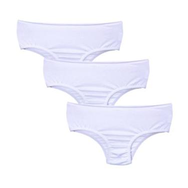 Imagem de Kit 3 Calcinhas Infantil Criança Algodão Cotton Kids - Try Basics, M, 