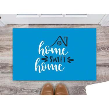Imagem de Tapete Capacho Decorativo Entrada Porta Sala Home Sweet Home Colorido 