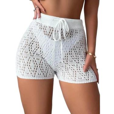 Imagem de Short De Praia Tricot Saída De Mar Piscina Moda Verão Crochê - FIORELL