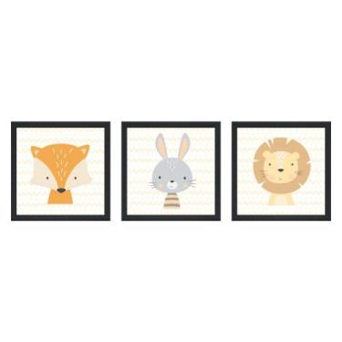 Imagem de KIT Placas com Moldura Infantil Quarto Bebê Animais Safari - Looks Obj