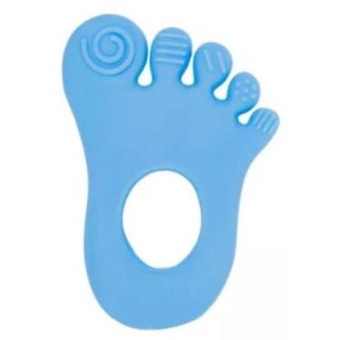 Imagem de Mordedor Massageador De Gengiva Pezinho Azul Buba