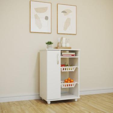 Imagem de Fruteira Cozinha 2 Bandejas 1 Porta . - caixa com 2 Unidade - Branco