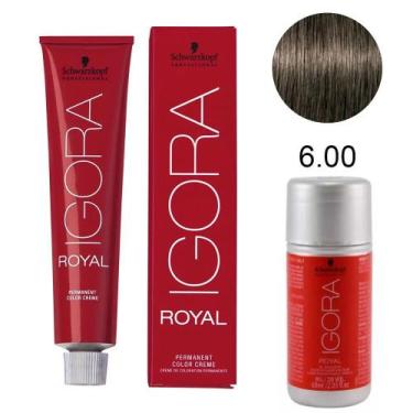 Imagem de Kit Tintura Schwarzkopf Igora Royal 6-00 Louro Escuro Natural Intenso 