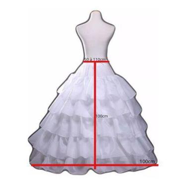 Imagem de Anágua Saiote Armação Para Vestido Noiva Debutante 5 Babados - LM, UN,