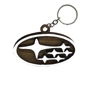 Imagem de Chaveiro 3d Marca Subaru com Argola 4cm Mdf Madeira Decorada - ATACADÃ