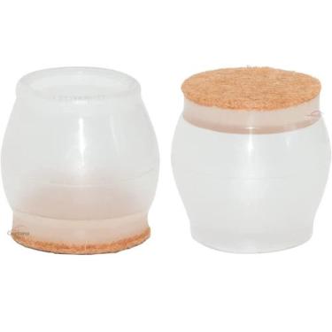 Imagem de Kit 4 Protetor Cadeira Mesa Móveis Bancos Pé Silicone Feltro - Caetano