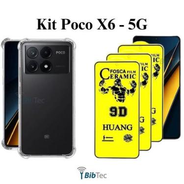 Imagem de Kit 3UN Película Fosca + Capa Transparente para Xiaomi Poco X6 5G - HU