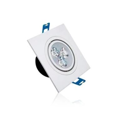 Imagem de Luminária Spot Led Direcionável Quadrada de Embutir 6000k Branco Frio 