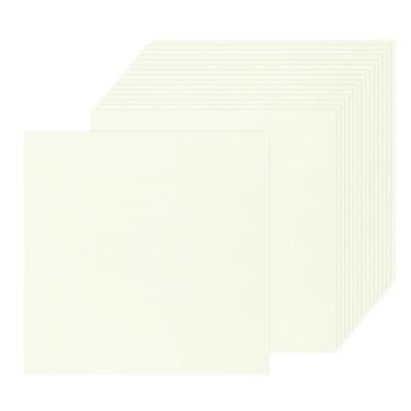 Imagem de Rebower 50 folhas de papel pergaminho envelhecido 90 g/m², folha de papel vintage, [para certificado, convite, envelope] - 30 x 30 cm/amarelo claro