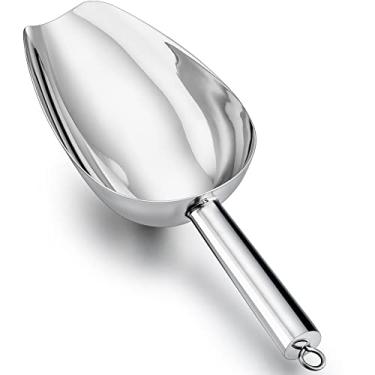 Imagem de LIANYU Grande Colher de Gelo, Colher de Aço Inoxidável de 24 Onças, Colheres de Metal para Alimentos para Cubos de Gelo, Grãos de Alimentos Secos, Colher Utilitária de Alta Resistê (24 Onças, Lasca)
