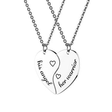 Imagem de Ruirenan Conjunto de colar de presente para amantes, para ele e ela, com pingentes de amizade, presente para melhores amigos, presente de aniversário de namorados para casais, melhores amigos,