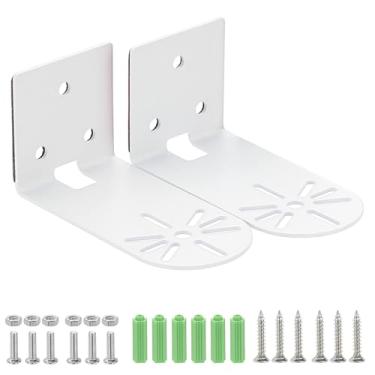 Imagem de Sumnacon 2 Prateleiras para Câmera de Parede - Prateleira de Parede Pequena de Metal com Adesivo, Prateleira Flutuante Pequena Universal para Câmeras de Segurança, Alto-Falantes, Branca