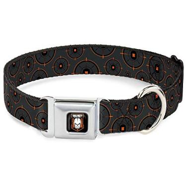 Imagem de Buckle-Down Coleira para cães com fivela de cinto de segurança - CALL OF DUTY-BLACK OPS III alvo cinza/laranja/preto/branco - 3,8 cm de largura - serve para pescoço de 40,6 a 58,4 cm - Médio
