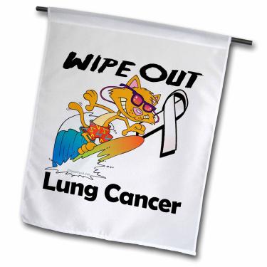 Imagem de 3dRose Fita de conscientização sobre o câncer de pulmão - Bandeira de jardim, 30,48 x 45,72 cm