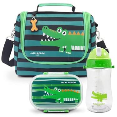 Imagem de Conjunto Lancheira Térmica com Garrafa 460ml e Pote p/lanche de 2 Andares 400ml (VERDE)