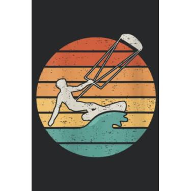 Imagem de Womens Kitesurfing Retro Kitesurfer Art Nice: Lined Journal Notebook To Do Schedule, Medium 6x9 Inches, 100 Pages, Printed Cover