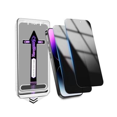 Imagem de Generic Protetor de tela de vidro temperado anti-espião para iPhone 15Pro Max, instalação automática de eliminação de poeira, transparente HD, sem bolhas, fácil instalação