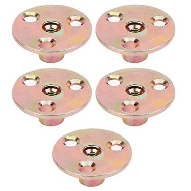 Imagem de 5 Peças T Porca Flange 3 Furos Ferro Galvanizado Móveis Fixação T Base Redonda Nutm10 Porcas de Flange Peças de Fixação Porca (M8)