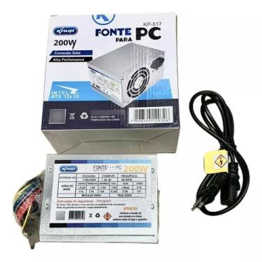 Imagem de Fonte Computador ATX 200W real com cabo energia KP-517 Knup