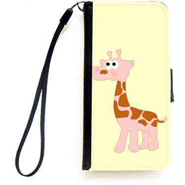 Imagem de Rikki Knight Capa carteira flip girafa rosa com aba magnética para Apple iPhone 5c