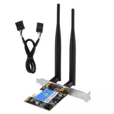 Imagem de Placa sem fio PCI Express, banda dupla (2,4 GHz 300 Mbps e 5 GHz 433 Mbps), adaptador de rede sem fio PCIE para Win 7/8/8.1/10
