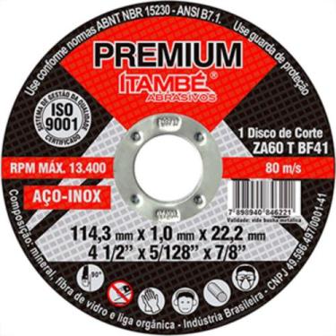 Imagem de Disco Sped/Inox Premium Itambe 4.1/2X7/8 - Kit C/25 Unidades