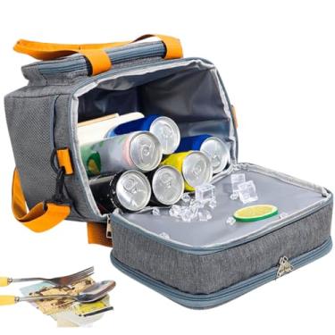 Imagem de Bolsa Térmica Marmiteira Térmica Multiuso com Bolsos Cinza