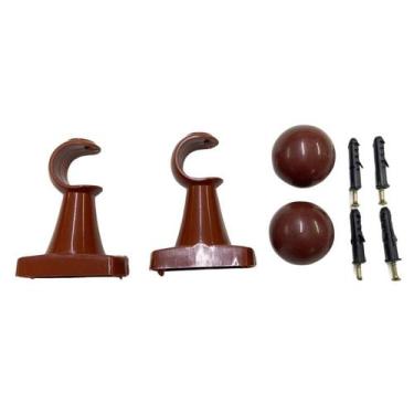 Imagem de Suporte Para Cortina Varão Simples Par Com Ponteira Reforçado 28mm - A