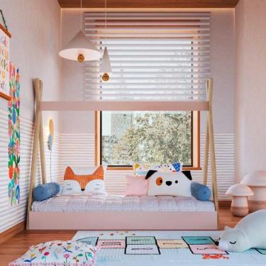Imagem de Cama Infantil Montessoriana 198cm com Colchão Estilo Cabana - Completa