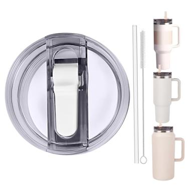 Imagem de Tampa de substituição de copo à prova de vazamento de 1,134 g com canudo - Adequado para copo Stanley ProTour Quencher 1,134 g e Quencher H2.0 1,134 g, 1,8 g (polar, 1,134 g e 1,814 g)