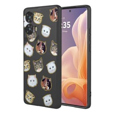 Imagem de KOARWVC Capa de telefone para Moto G85, Motorola G85 XT2427-3 capa de gato fofo design fino protetor macio TPU bumper capa de telefone para Motorola Moto G85 gato preto