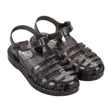 Imagem de Sandália Infantil Menina Barbie Duo Aranha Grendene Kids (Preto Glitter Prata, BR, Criança de 1 a 3 anos, Numérico, 23)