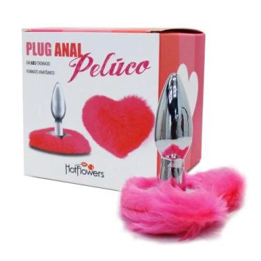 Imagem de Plug anal pelúco com formato de coração hot flowers