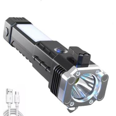 Imagem de Lanterna Luz Recarregável Multifuncional Martelo Imã Chaves - fabiane 