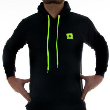 Imagem de Blusa de Moletom Masculino Neon - Island Shark, Preto, Verde, gg(46)