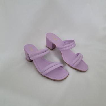 Imagem de Tamanco Feminino Sandália Saltinho Médio Confortável - Rozes Shoes, La