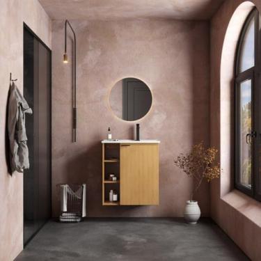 Imagem de Gabinete para Banheiro em Madeira 1 Porta Hortênsia 60 sem Pés - Cozim