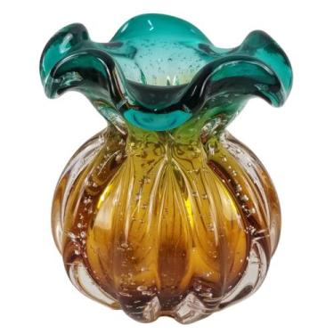Imagem de Vaso Trouxinha Murano Decorativo Laradore Petit Verde Âmbar
