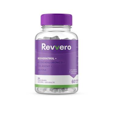 Imagem de REVVERO 60 CAPS 500MG Resveratrol Ácido Hialurônico Colágeno Biotina